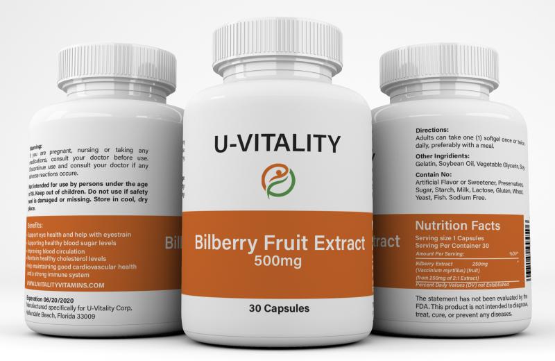 Bilberry Fruit Extract 500 mg